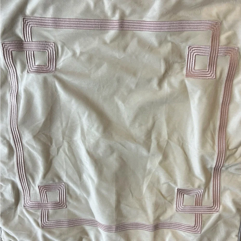Waterford Euro sham Elegant Cream light Pink Decorative Pillow Cover vintage